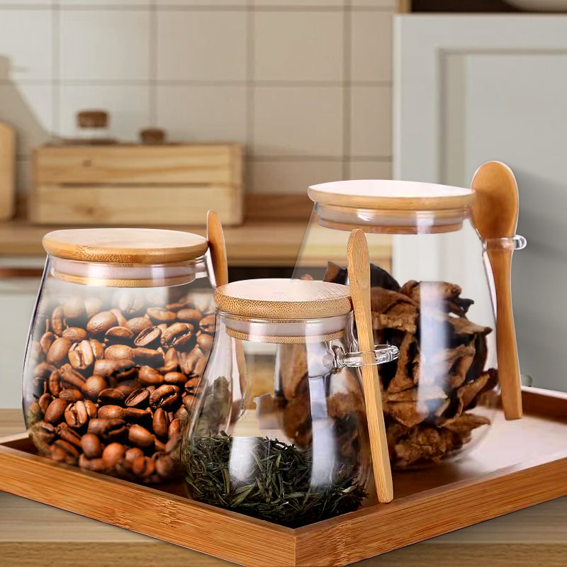 Coffee Tea Sugar Container Set - 34Oz Verzegelde Glazen Pot Met Lepel