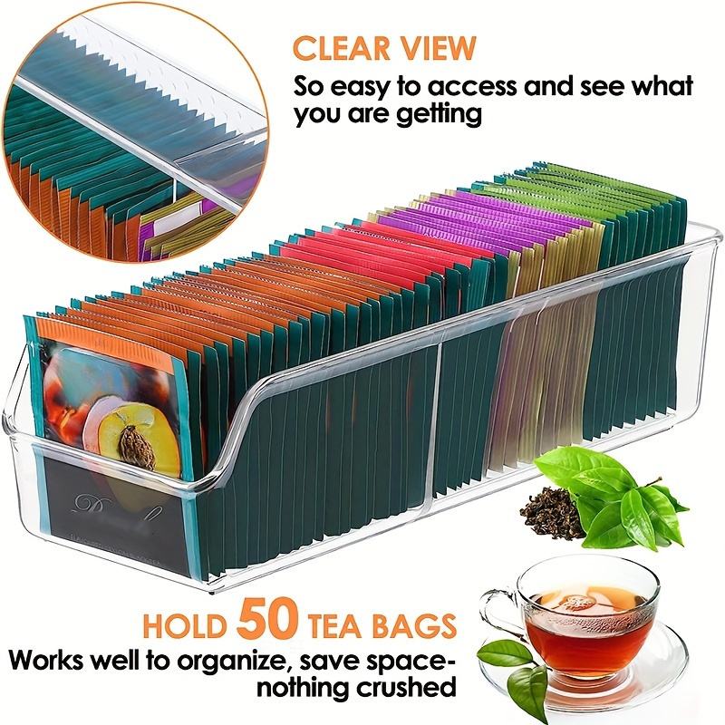 Coffee Tea Sugar Container Set - 1-delige doorzichtige theezakjesorganizer - opbergdoos voor