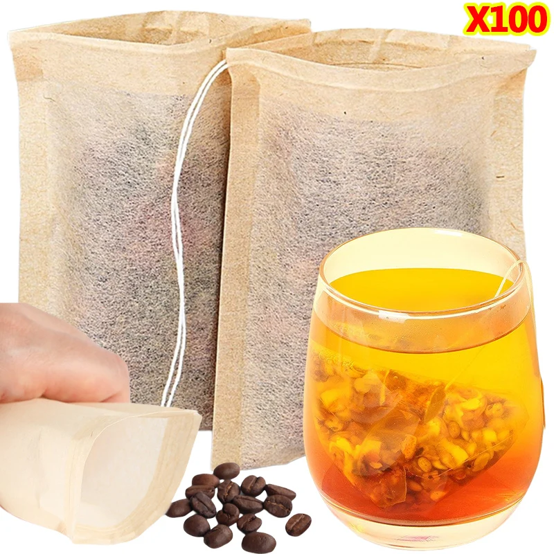 Coffee Leaves Tea - 100 Stuks Theezakjes Met Trekkoord Filter