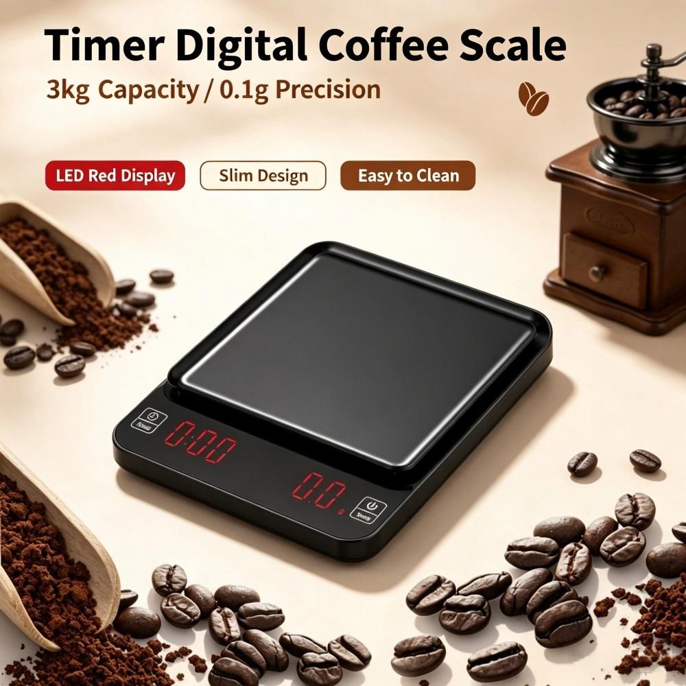 Coffee&Tea House Opinie - 3kg/0.1g Hoge Precisie Digitale Koffieweegschaal, LED