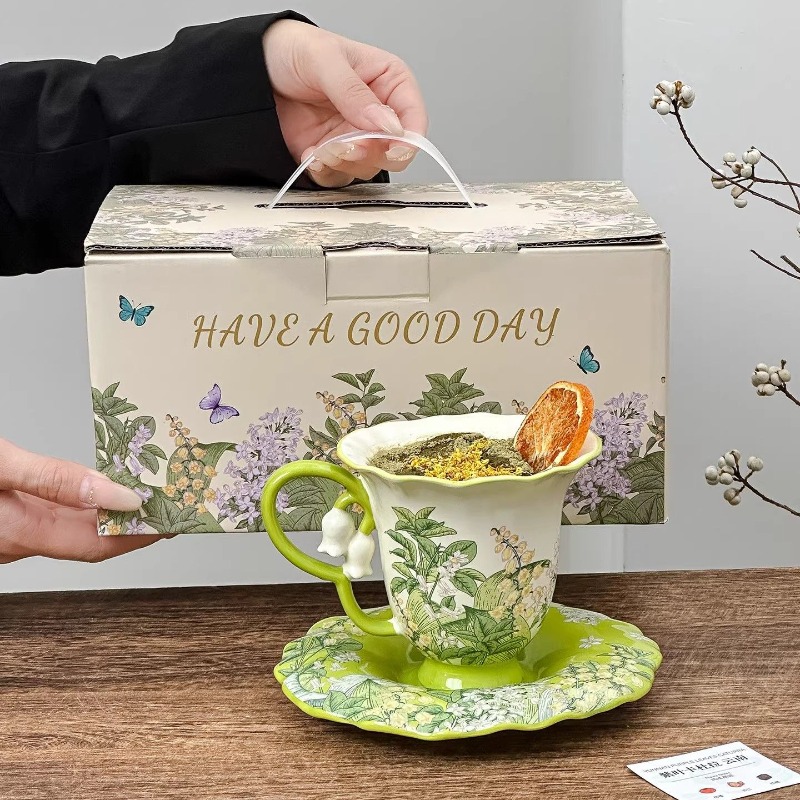 Coffee Tea Sugar Set - Lelietje-van-dalen bloeiende afternoon tea set -