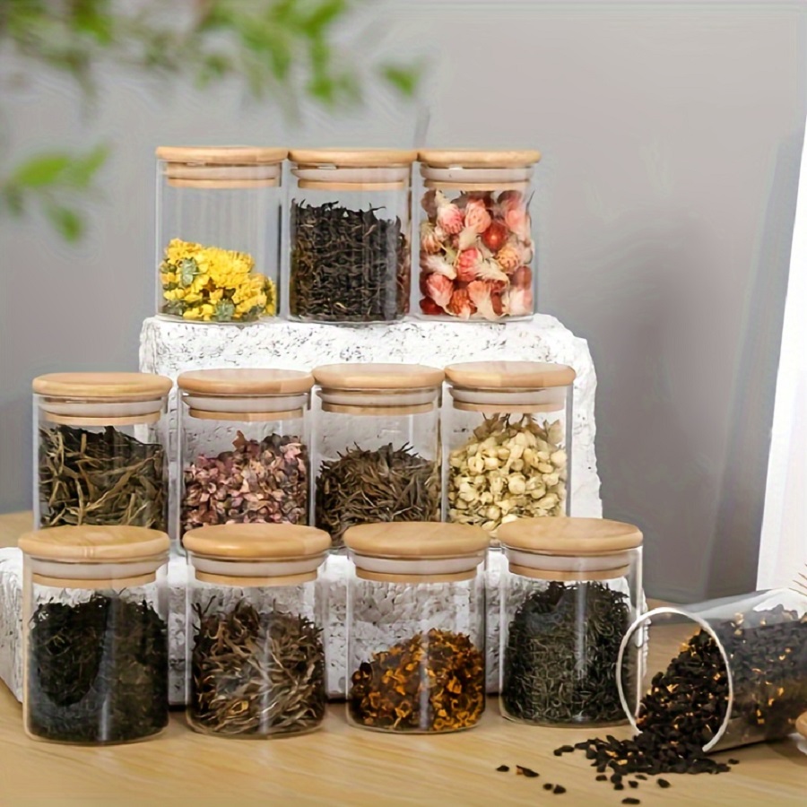 Coffee Tea Sugar Container Set - 12 Stks/set Luchtdichte Glazen Opslagpot Met