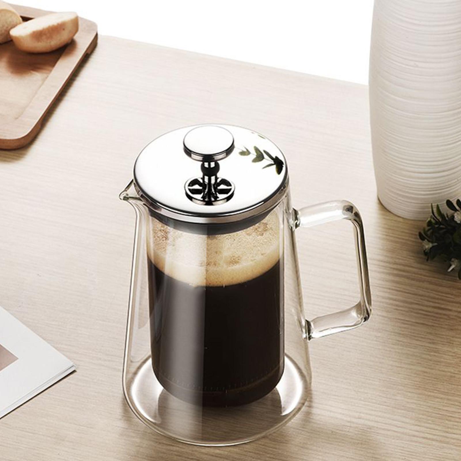 French Press Glass - Koffiepersen Glas Roestvrij staal Dubbelwandige geïsoleerde