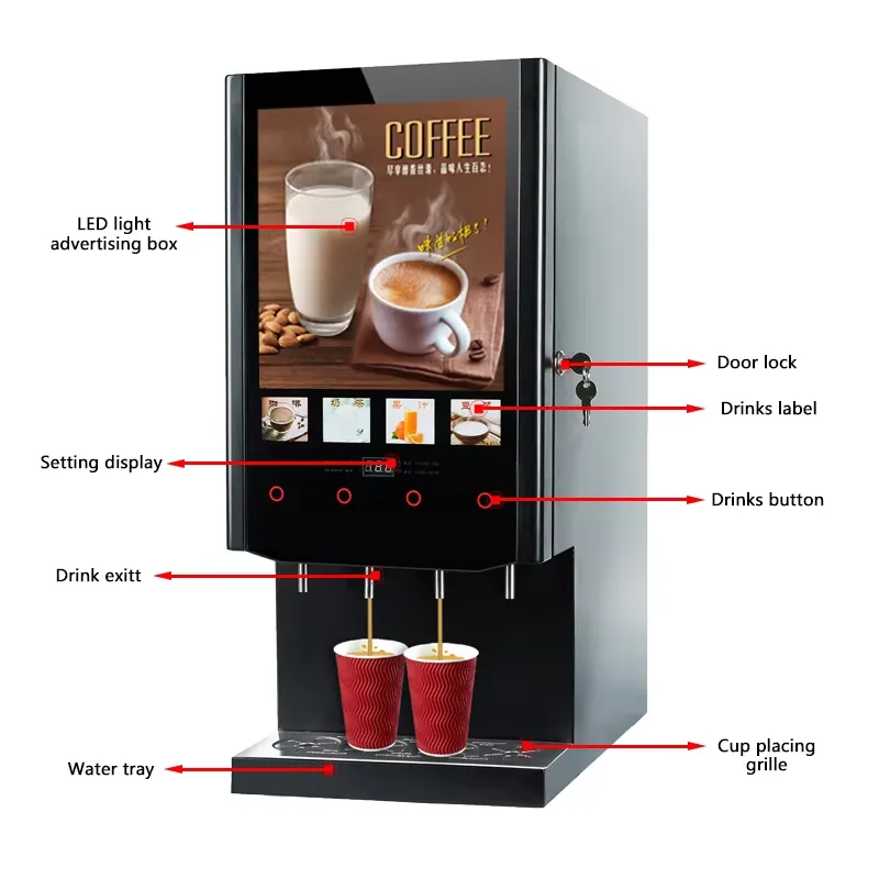 Coffee Tea Vending Machine For Office - Commerciële automatische koffie-automaat 40S SUPIN instant