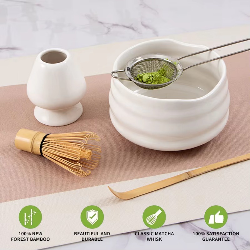 Matcha Whisk Set - Bamboe Matcha Klopper Set Keramische Matcha