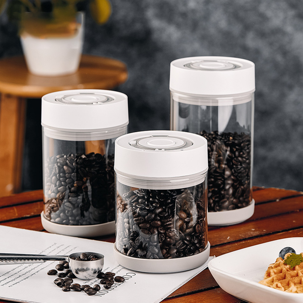 Coffee Tea Containers - Keuken Vochtbestendig Glas Koffiebonen Pot Automatische