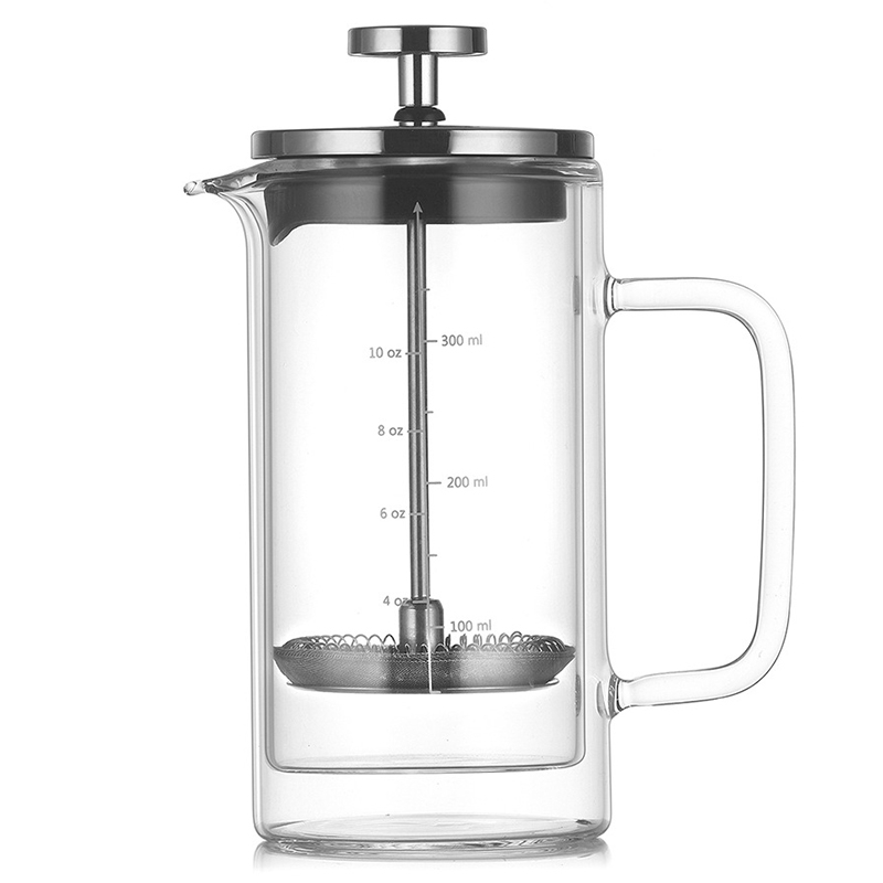 French Press Glass - Dubbellaags Hoog Borosilicaatglas Pers Potpers Filter