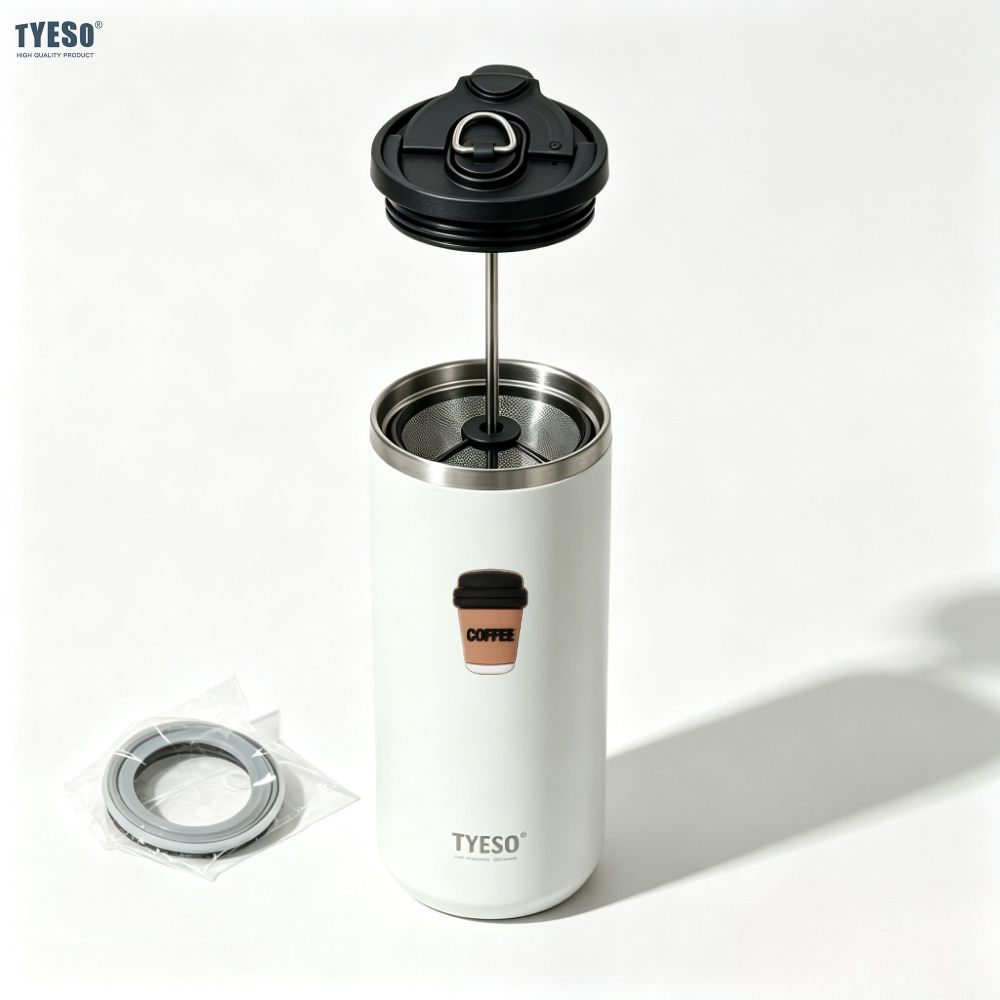 French Press Glass - Tyeso 750ml Franse Pers Thermosfles Mok