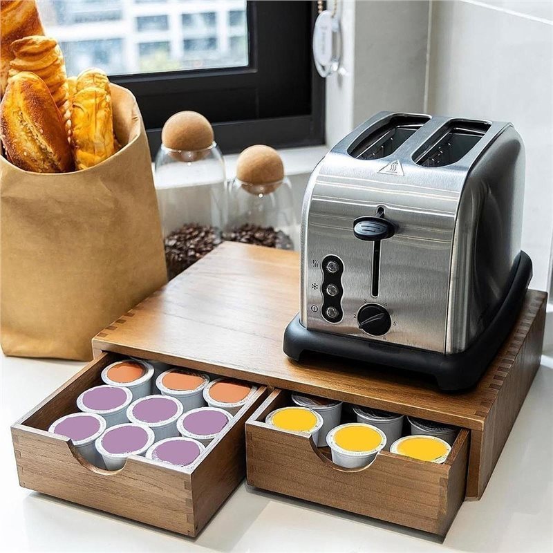TFTP-Houten Koffiepad Opbergla - Coffee Tea Drawer Organizer recensie en prijs