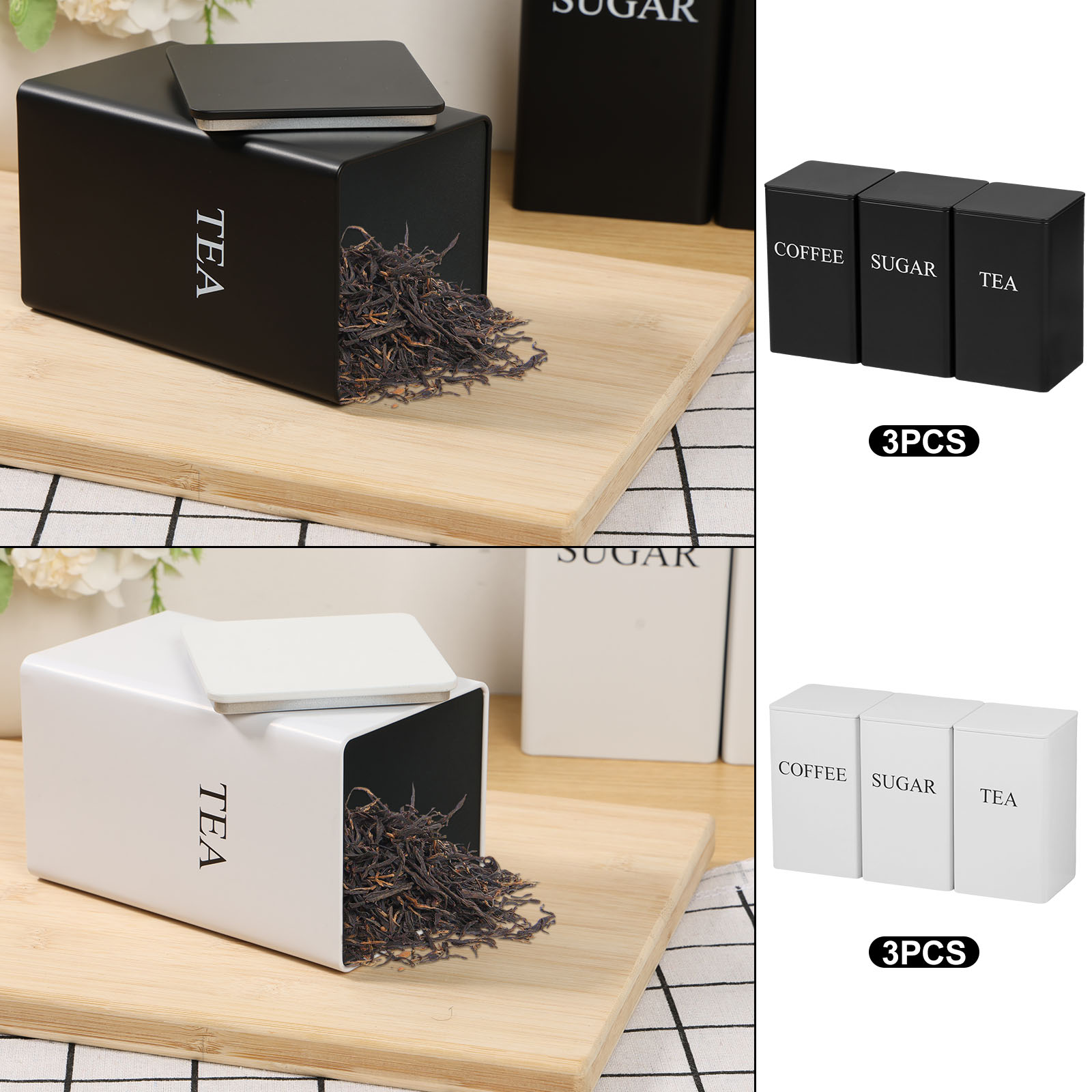3 Stuks Koffieboon Opslagbusse - Coffee Tea Sugar Set recensie en prijs