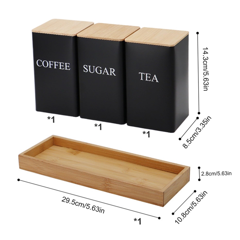 3-delige set thee-, koffie- en - Coffee Tea Sugar Container Set recensie en prijs
