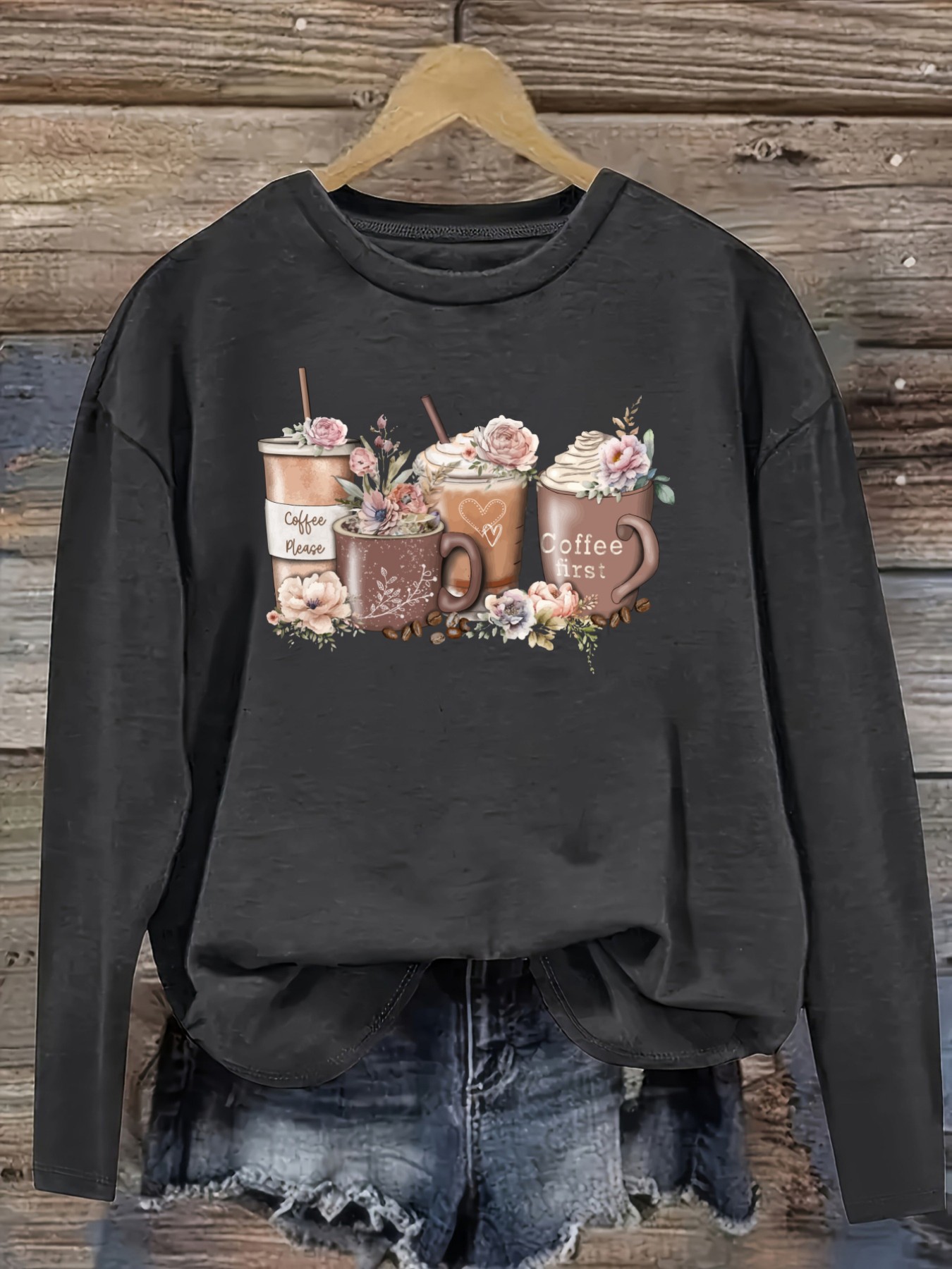Dames Casual T-shirt met lange - Coffee&Tea House Opinie recensie en prijs