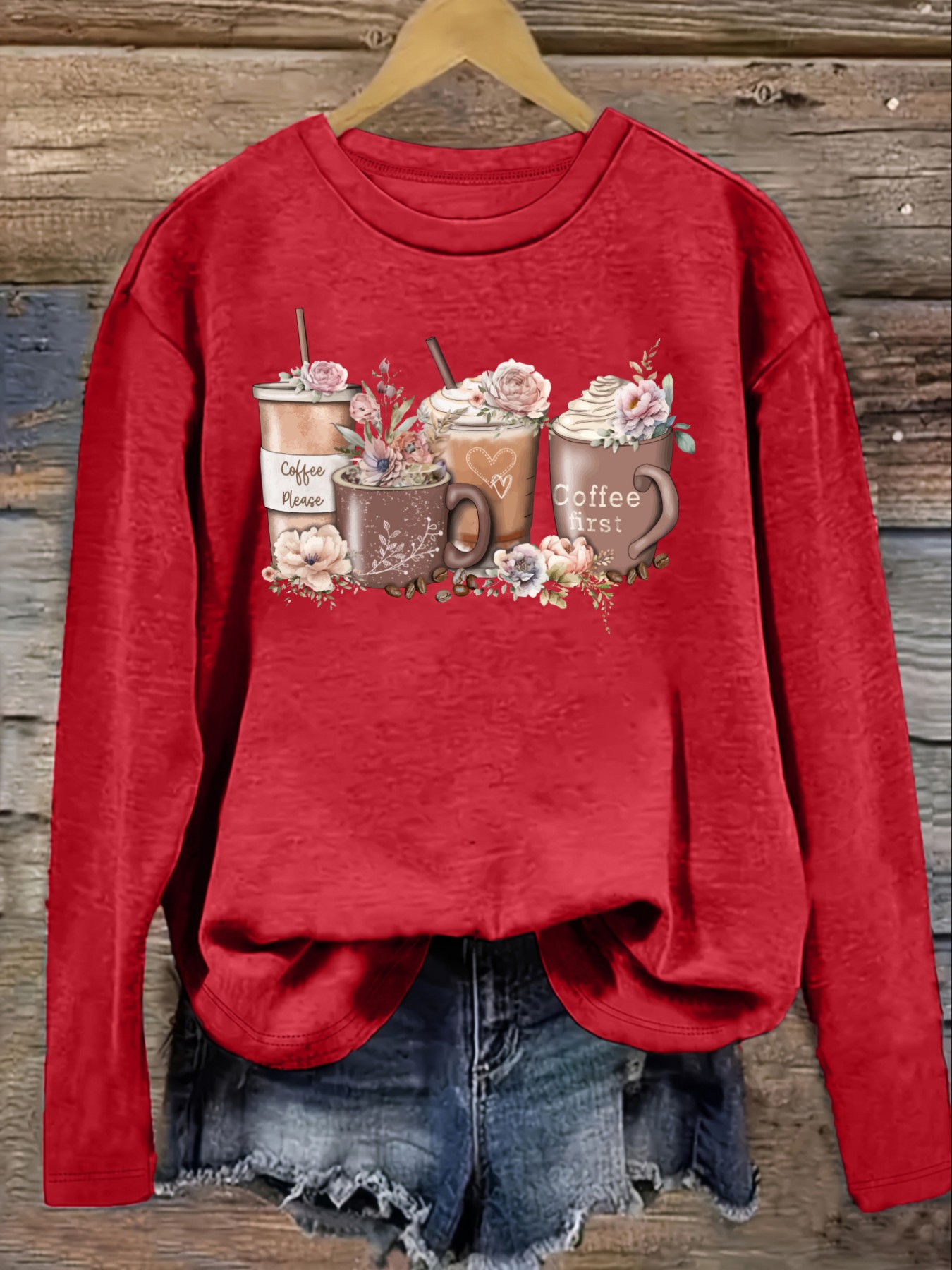 Dames Casual T-shirt met lange - Coffee&Tea House Opinie recensie en prijs