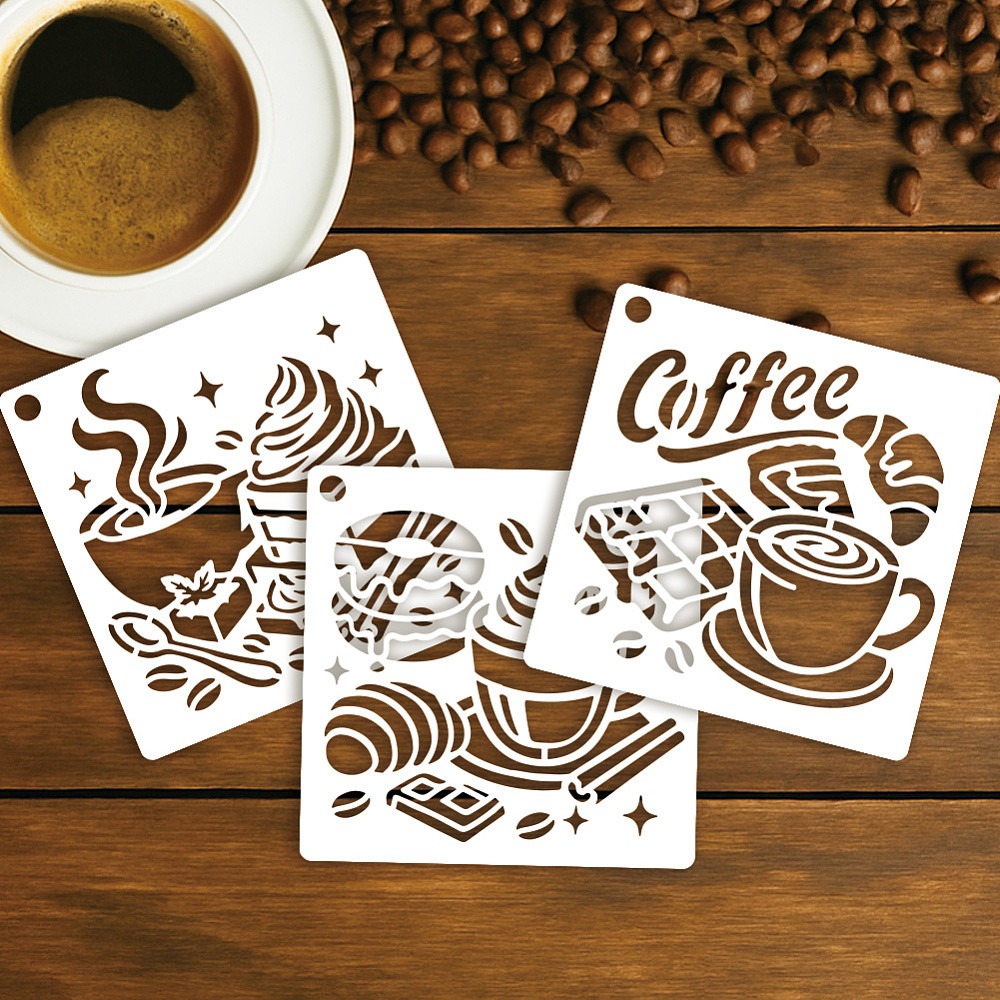 10 vellen koffiesjablonen voor - Draw Coffee And Tea recensie en prijs