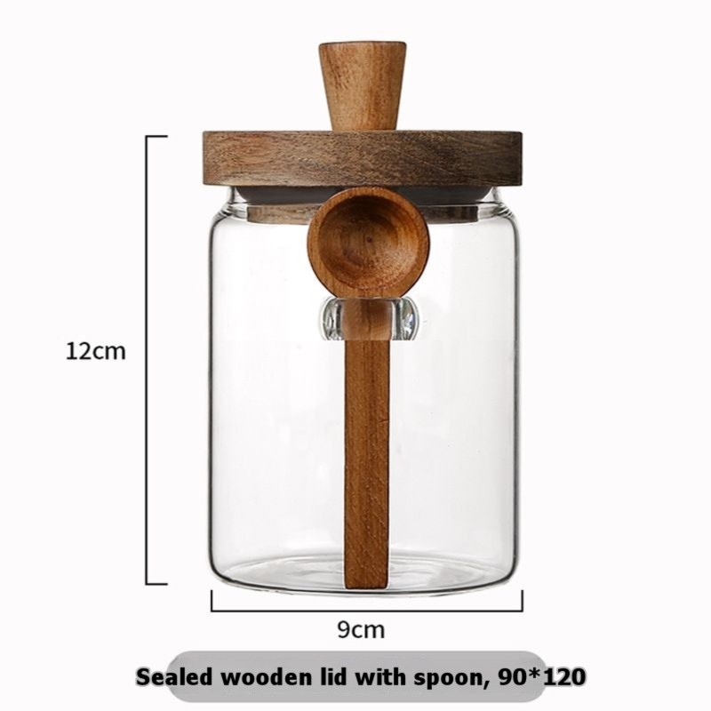ABJI-Glazen potten met houten  - Coffee Tea Sugar Container Set recensie en prijs