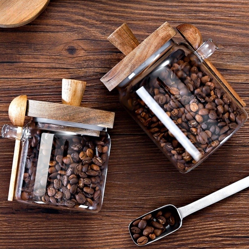 ABJI-Glazen potten met houten  - Coffee Tea Sugar Container Set recensie en prijs
