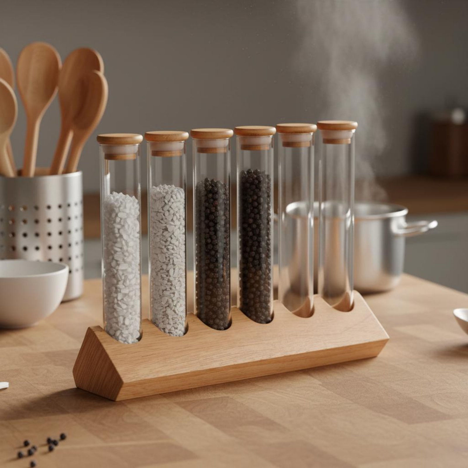 Glazen buisjes set met houten  - Coffee Bean & Tea Menu recensie en prijs