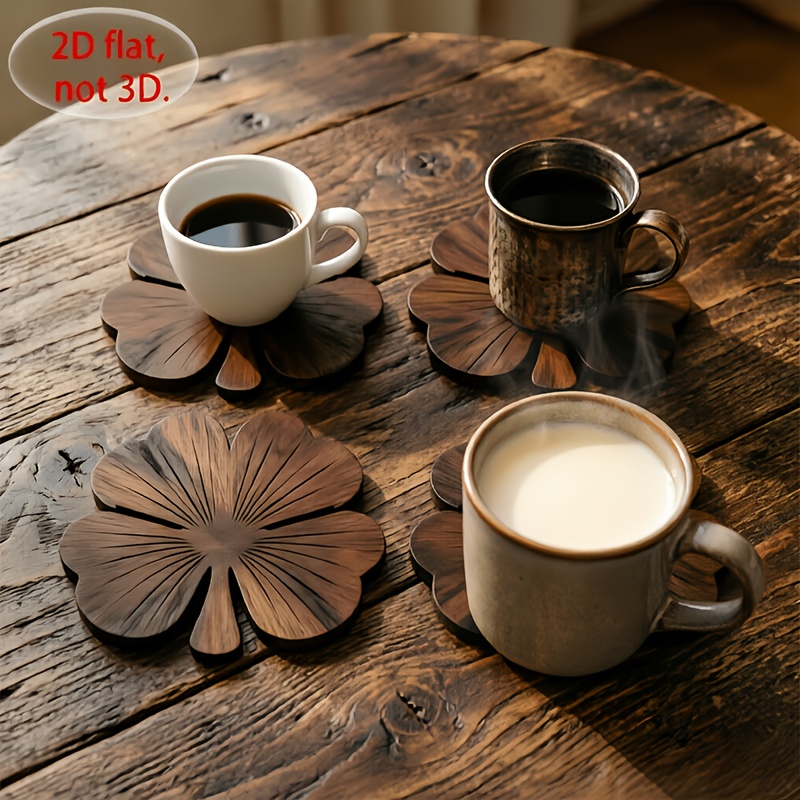 4-delige 2D platte houten onde - Coffee Tea Sugar Set recensie en prijs
