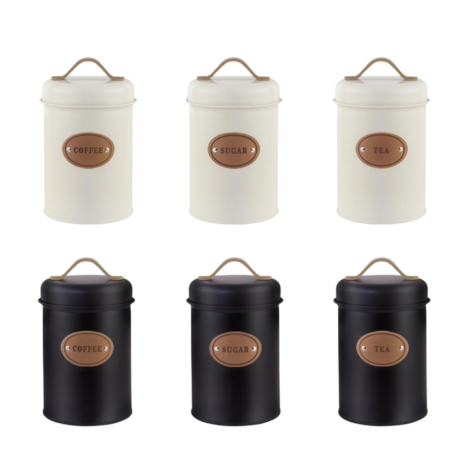 Metalen keukenblikjesset met l - Coffee Tea Sugar Container Set recensie en prijs