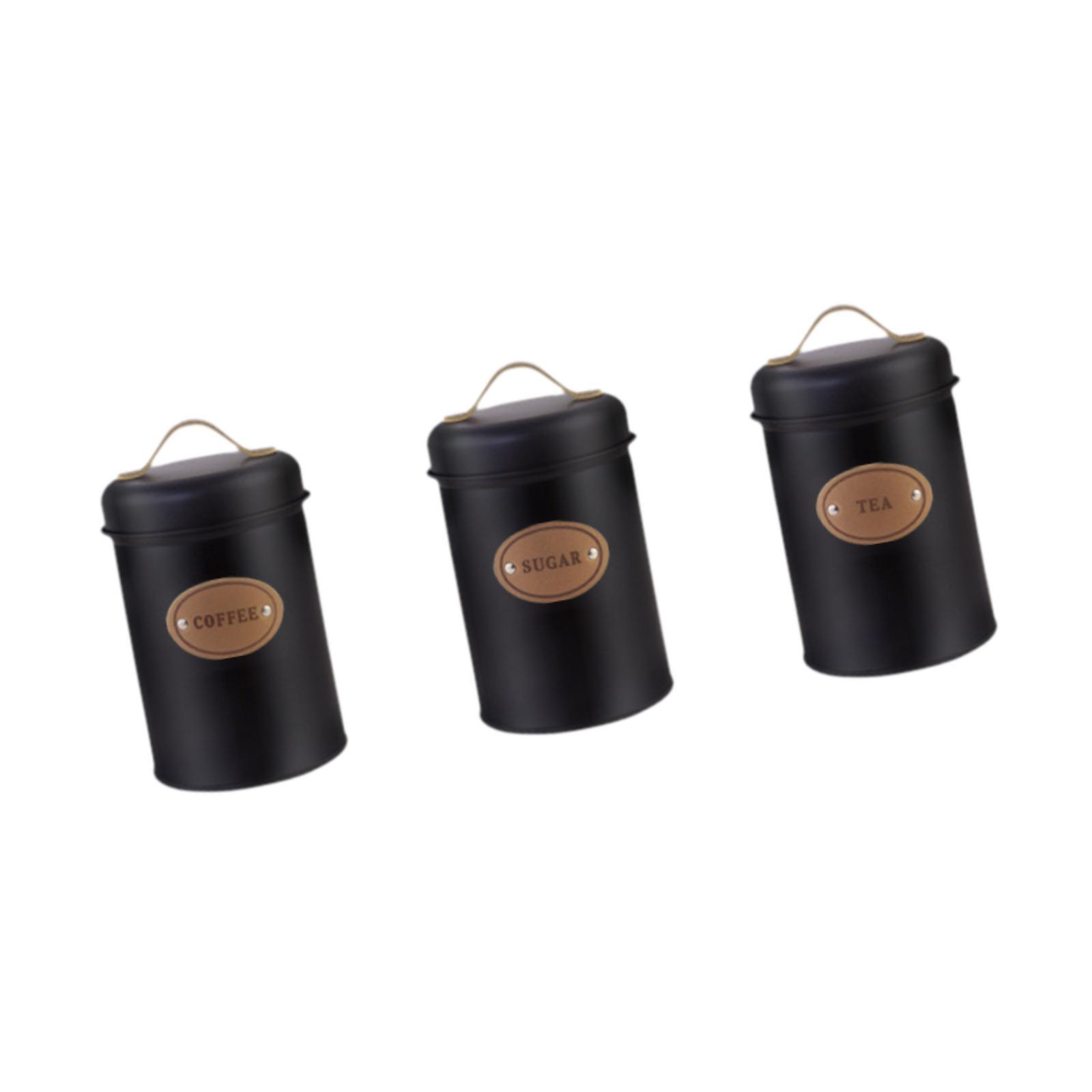 Metalen keukenblikjesset met l - Coffee Tea Sugar Container Set recensie en prijs