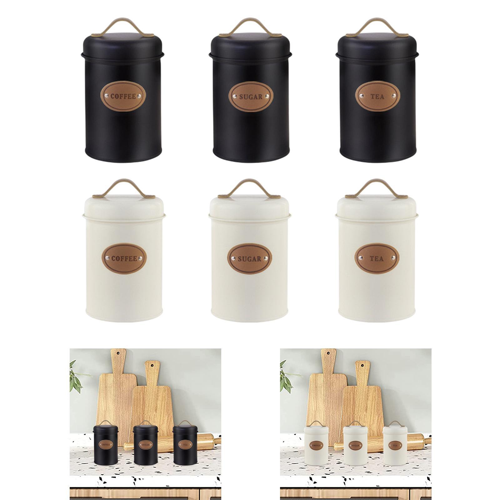 Metalen keukenblikjesset met l - Coffee Tea Sugar Container Set recensie en prijs