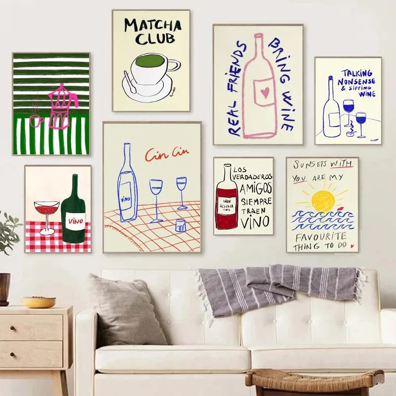 1PC frameloze decoratieve kuns - Draw Coffee And Tea recensie en prijs